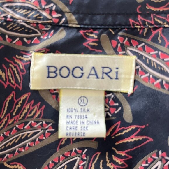 VINTAGE Bogari Silk Shirt Mens XL Extra Large Button Up Front Pocket - Picture 3 of 4